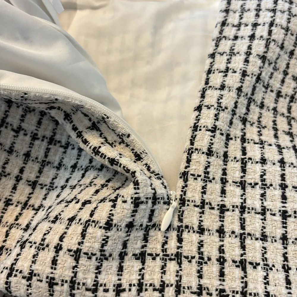 Ann Taylor Black and White Petite Tweed Sailor Pencil Skirt - Image 3