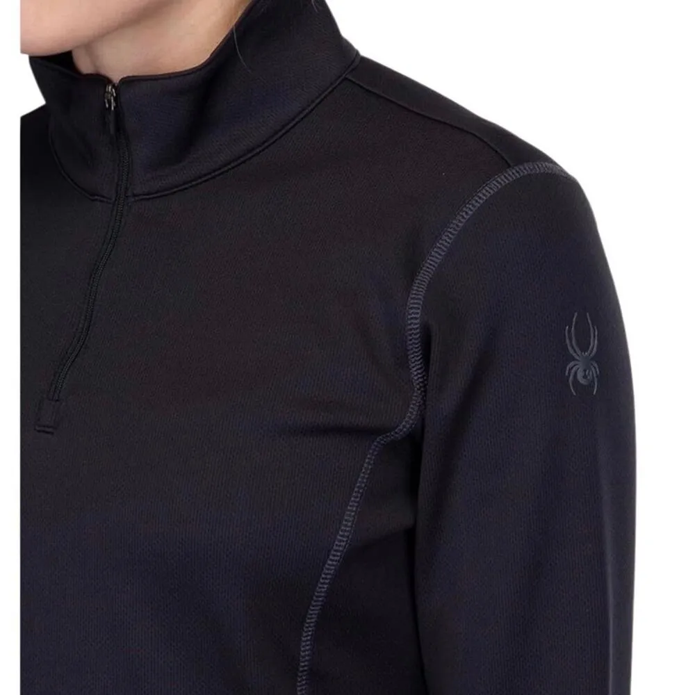 SPYDER 1/4 Zip T-Neck Top Women Sz S Black Outdoor Athletic Sporty Comfy Running - Image 4
