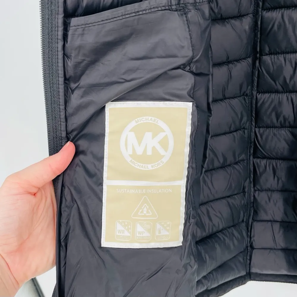 Michael Kors Black Puffer Jacket Coat Hooded Slim Fit Size S - Image 6