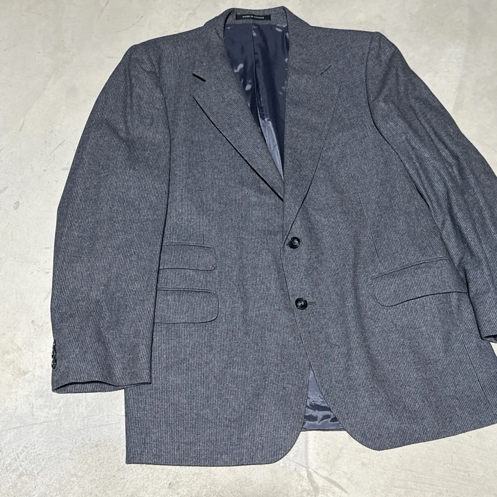 Yves Saint Laurent Men's Wool Blazer Made In France Grey Vintage Jacket SZ L - Image 5