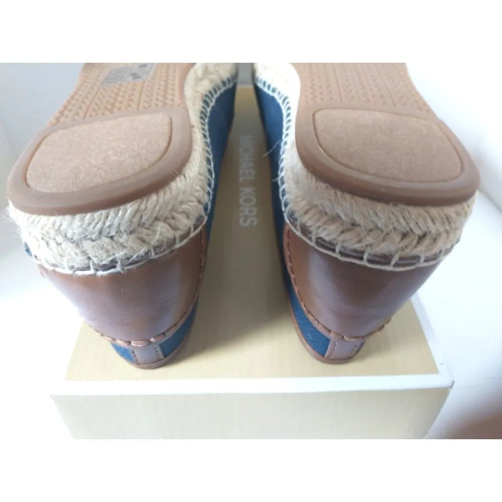 New! MICHAEL KORS MK Logo Lillie Espadrille Flats Shoes Navy Blue Size 8 - Image 7