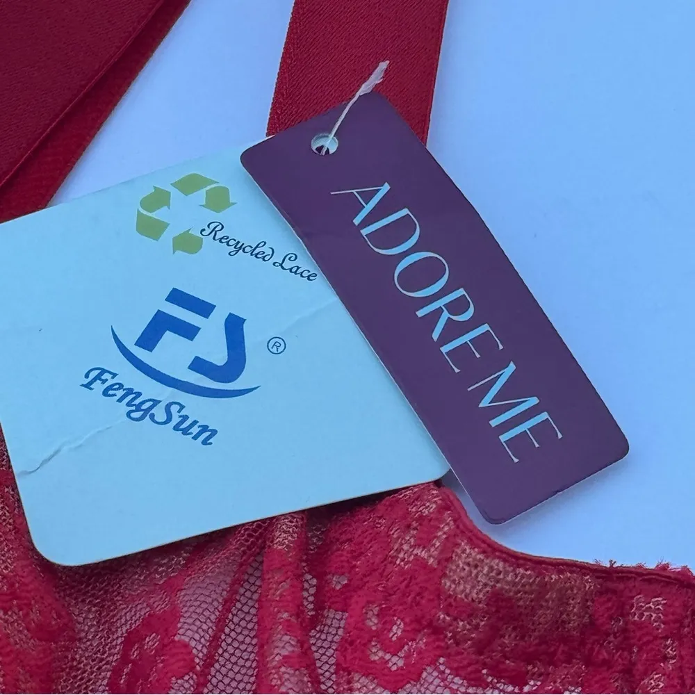 Adore Me  3X Cheyenne Unlined Plus Elegant Red Lace Chemise - Image 6