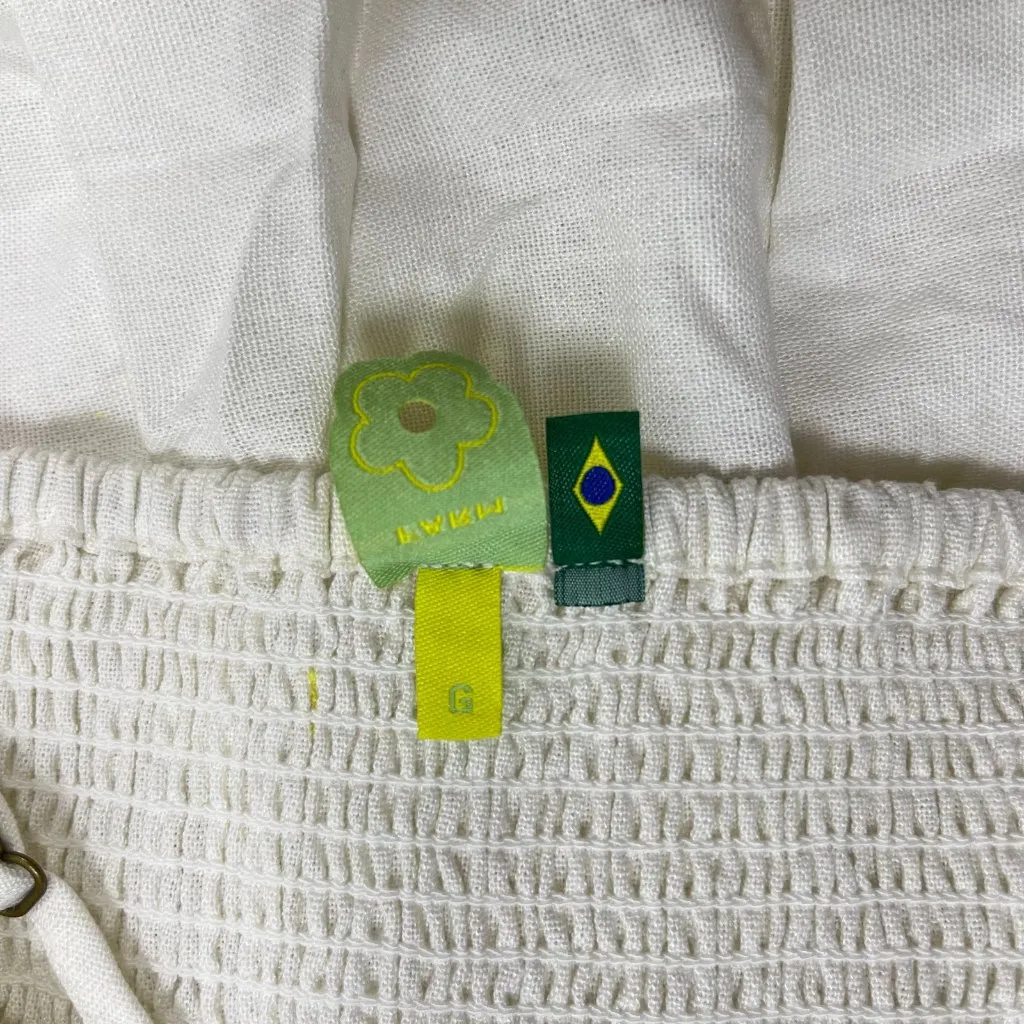 NWOT Farm Rio Linen Blend White Sleeveless Mini Dress Size L - Image 13