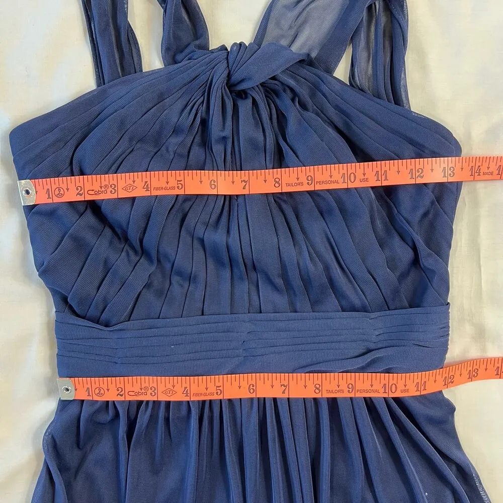 David's Bridal Women's 2 Blue Midi Light Weight Brides Maid Navy Formal Dress - Image 3