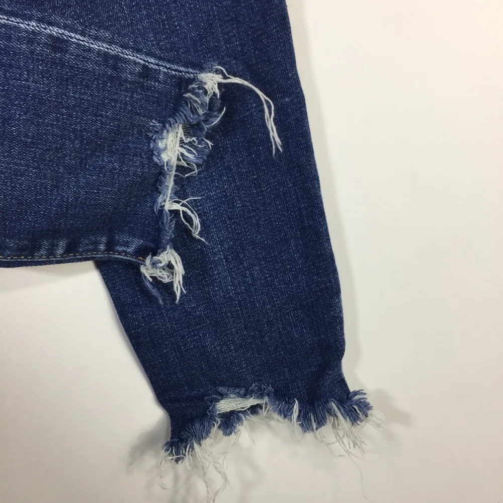 MOUSSY Jeans Distressed Skinny Raw Hem Size 25 Blue - Image 12
