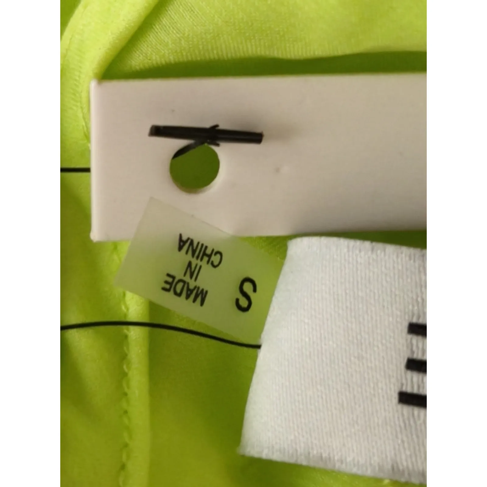 Do+Be Neon Green Smocked Waist Halter Neck Mini Dress Women's S Party Cocktail - Image 9