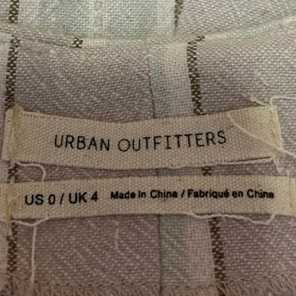 Urban Outfitters Tess Tan Lace-Up Striped High Waist Twill Casual Shorts Size 0 - Image 4