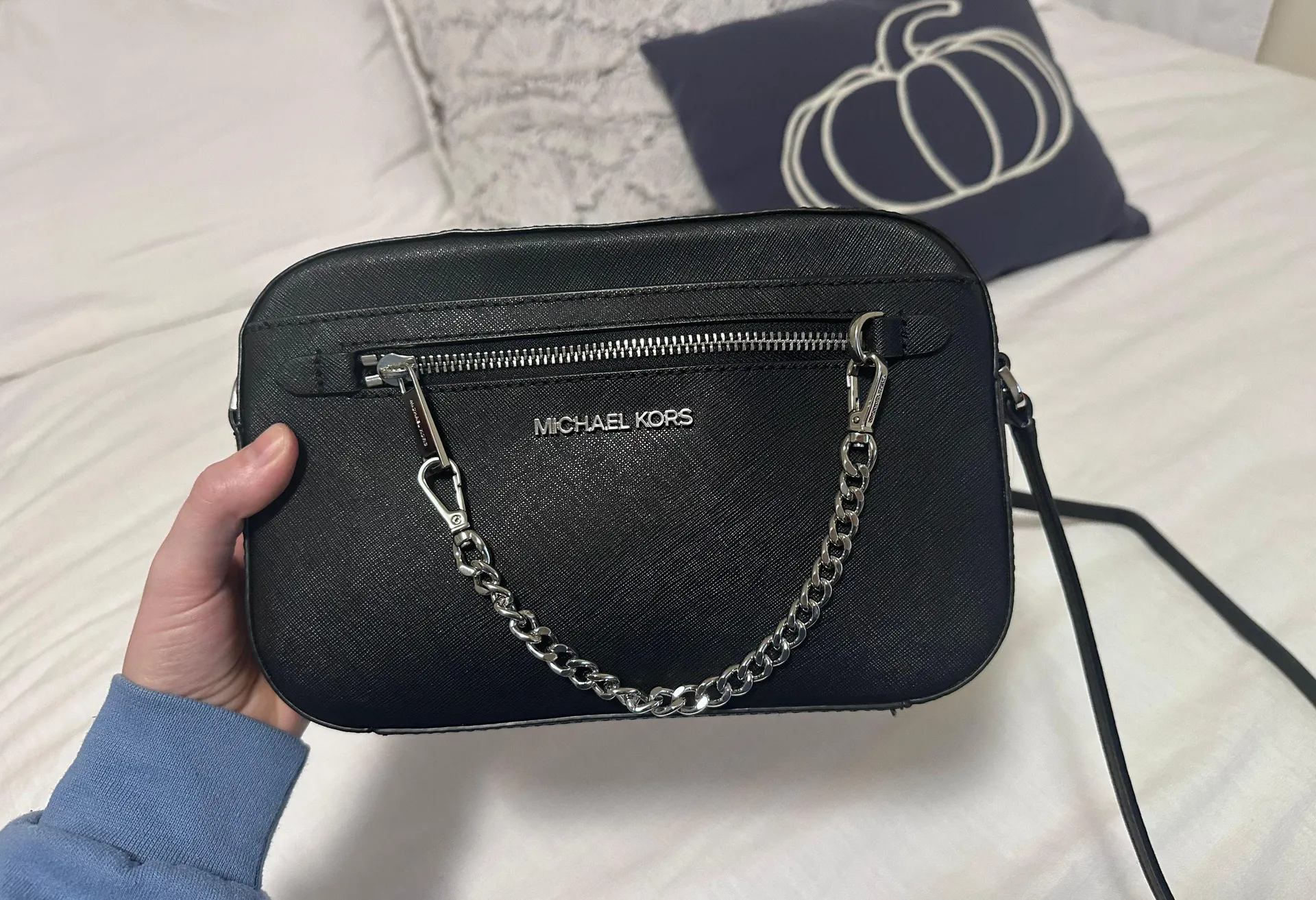 Black  Leather Crossbody Purse - Image 4