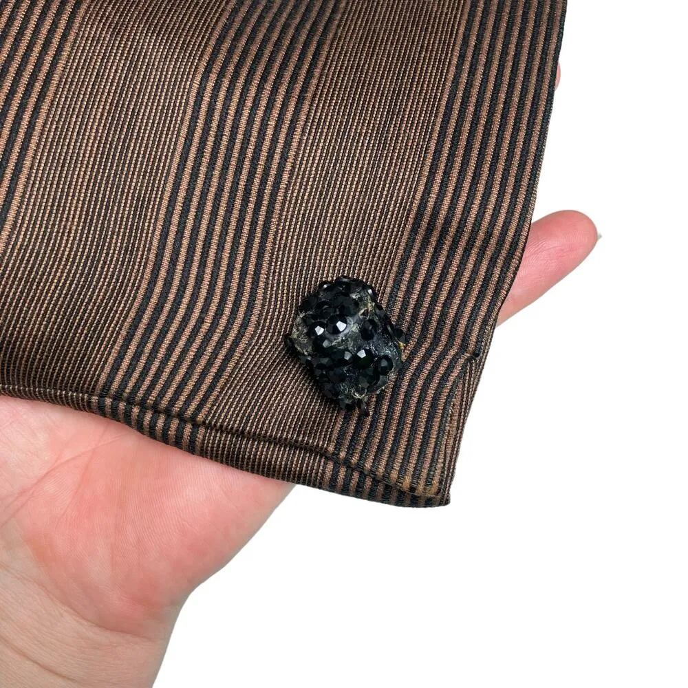 VTG 60’s Dress Coat Moe Nathan Sz S/M Brown Striped Zip Midi Long Sleeve Classic - Image 4