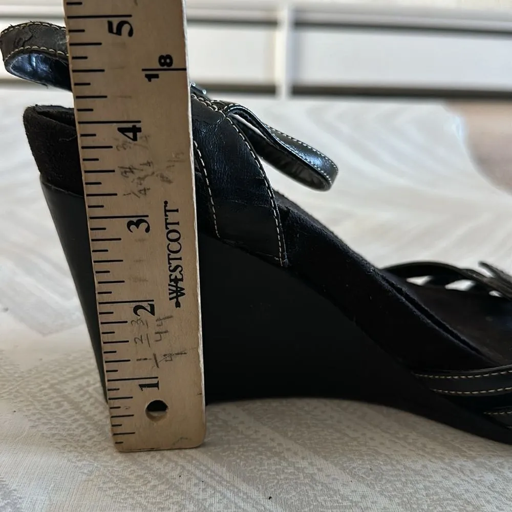 A2 Women’s Black Strappy Wedge Sandals - Image 9