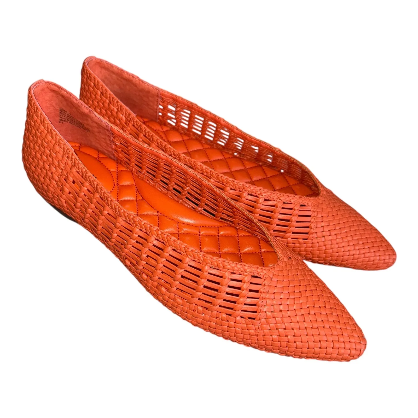 Birdies The Goldfinch Flats Tiger Lily Woven Pointed‎ Toe Woven Orange Size 8.5 - Image 2