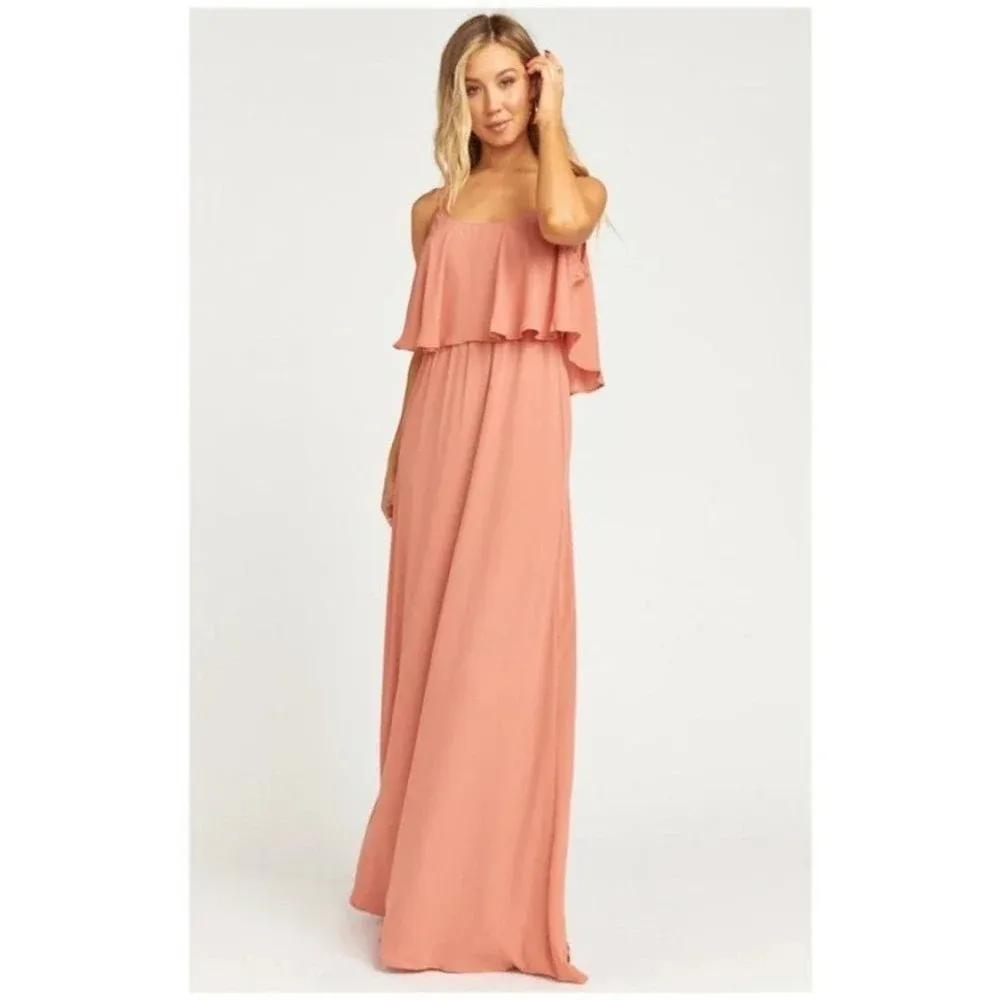 Show Me Your Mumu Caitlin Ruffle Maxi Dress Rustic Mauve Special occasion Size S - Image 3