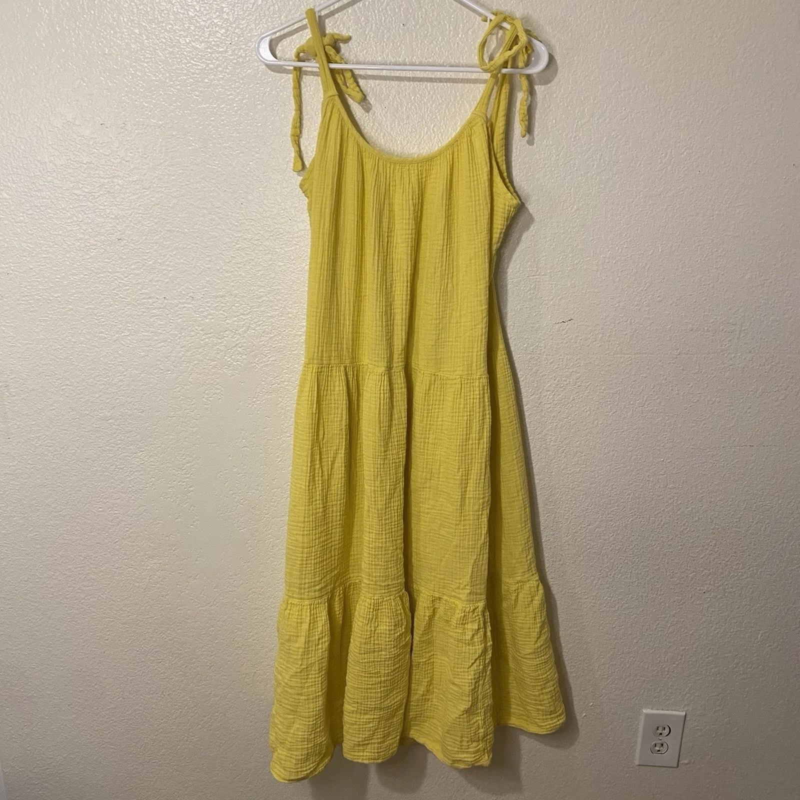 Xirena Reagan Gauzy Cotton Midi Dress In Limon Yellow Size XL - Image 6