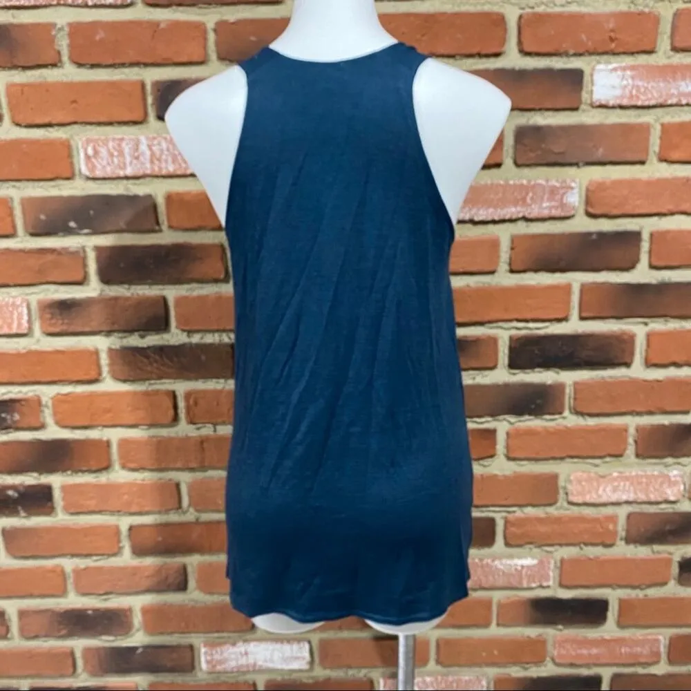 Aritzia Wilfred Free Split Hem Tank Top sz Small Teal - Image 4