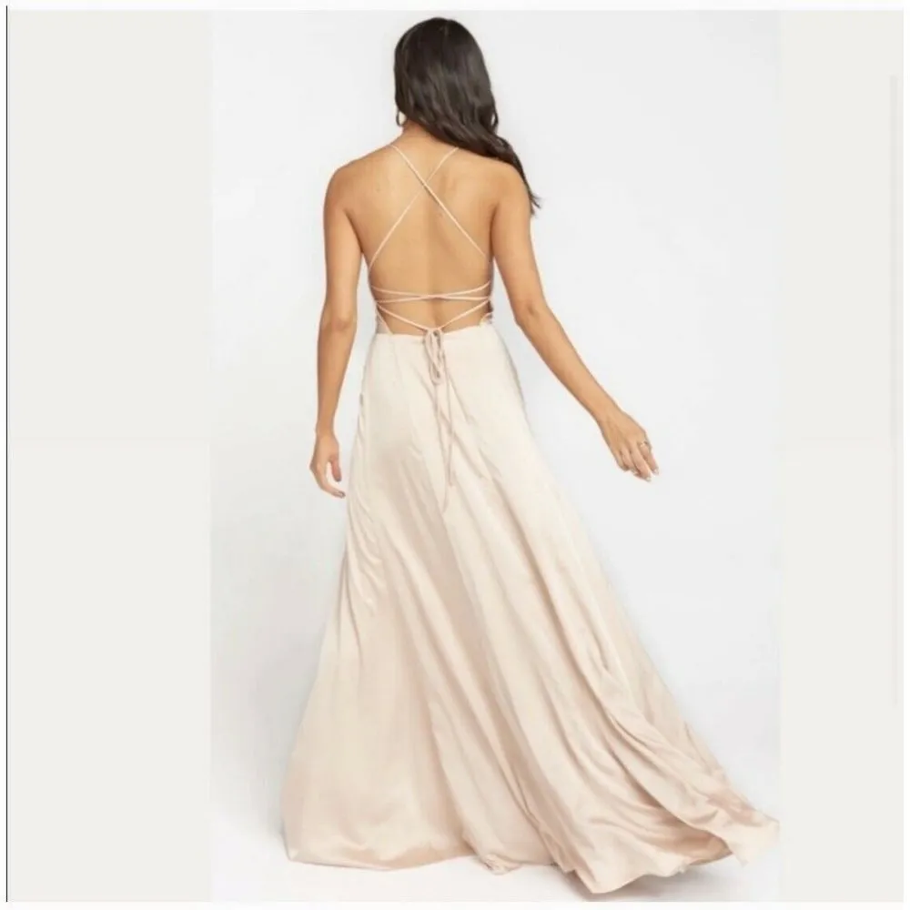Show me Your Mumu tie back Gown XSMALL beige bridesmaid dress Goddess - Image 8