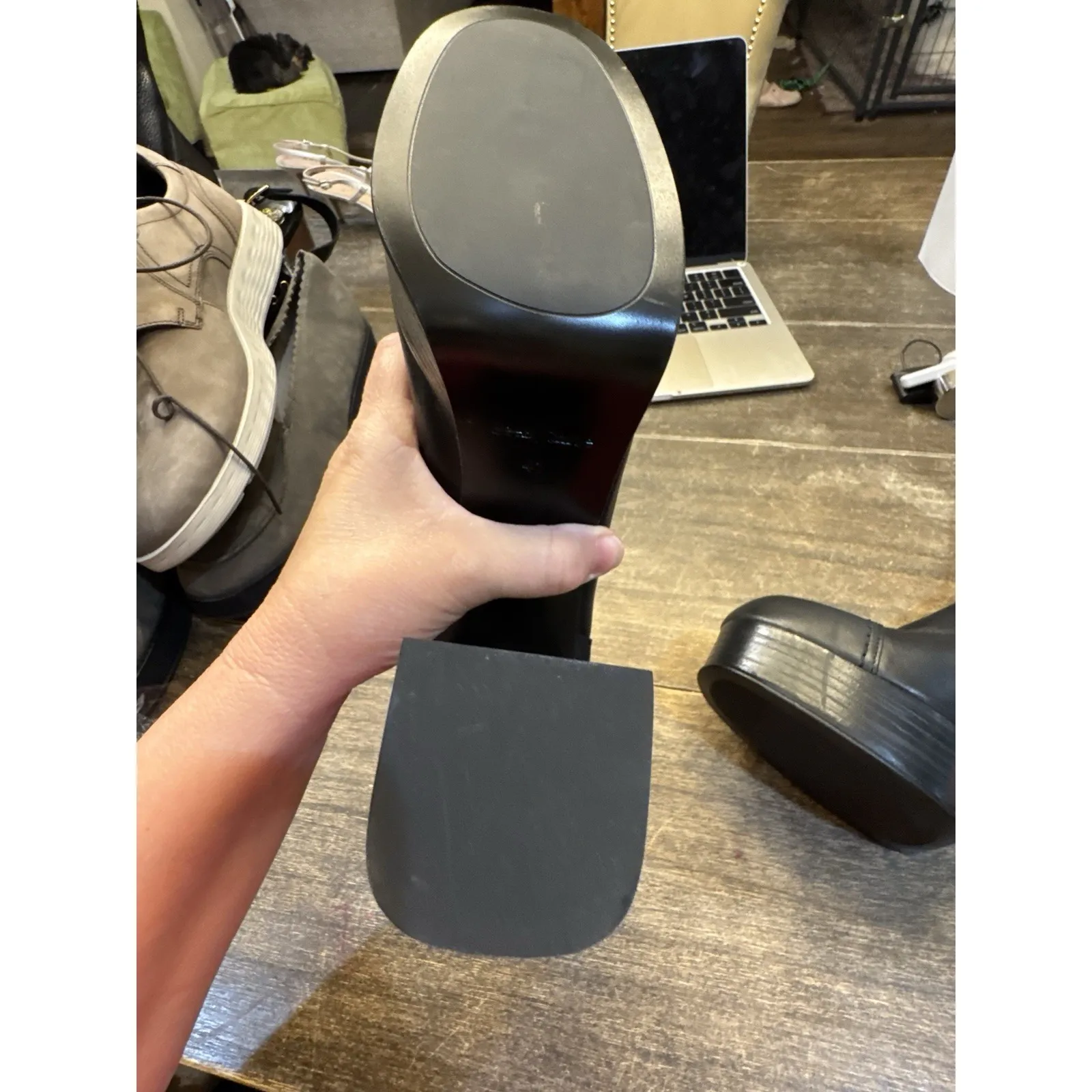 SEE BY CHLOE Irine Patchwork Platform Ankle Bootie Black Size 41 EU US 11 - Image 11