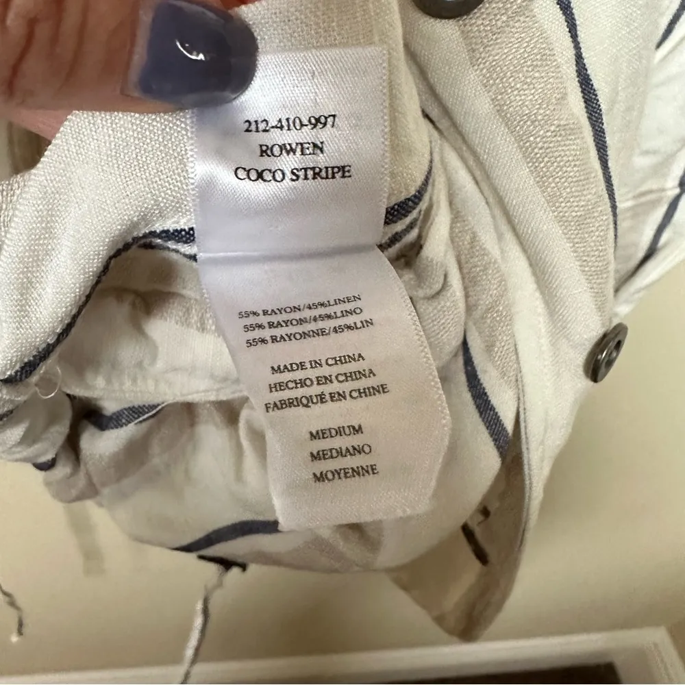 Rails Linen Rowen Jacket in Coco Stripe M - Image 7