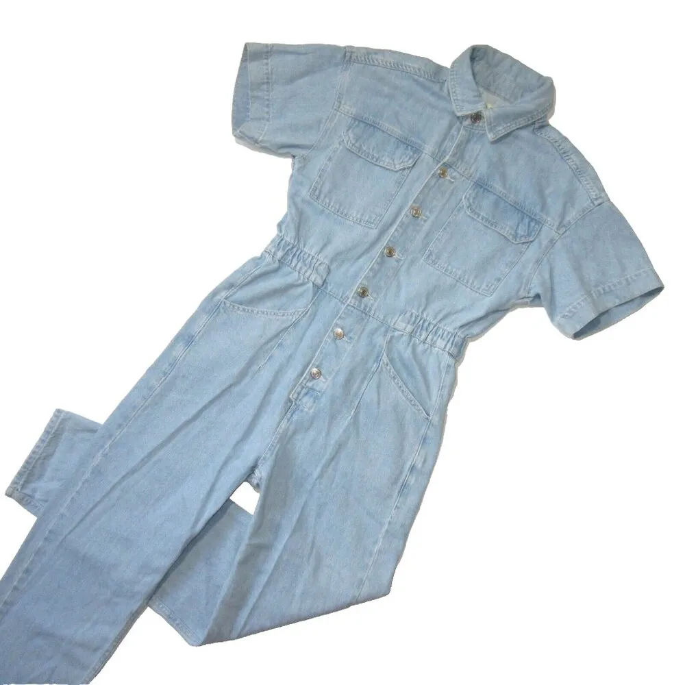 NWT We The Free People Marci Coverall in Clear Skies Denim Jumpsuit XS $128 - Image 2