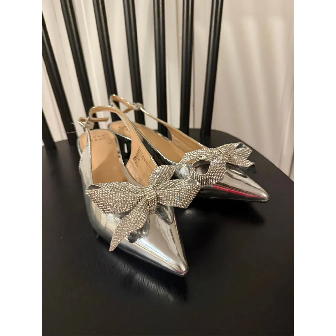 A New Day NWOB Priscilla silver sparkle bow kitten heels 6 - Image 6