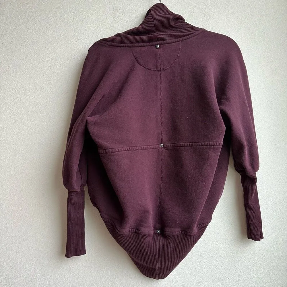 Aritzia Wilfred Diderot Cocoon Cardigan Maroon Purple Open Front Size XS - Image 7