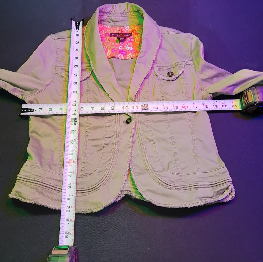 Jones Wear Jeans Women's Green Cotton Long Sleeve Button Casual Jacket Size L - Image 13