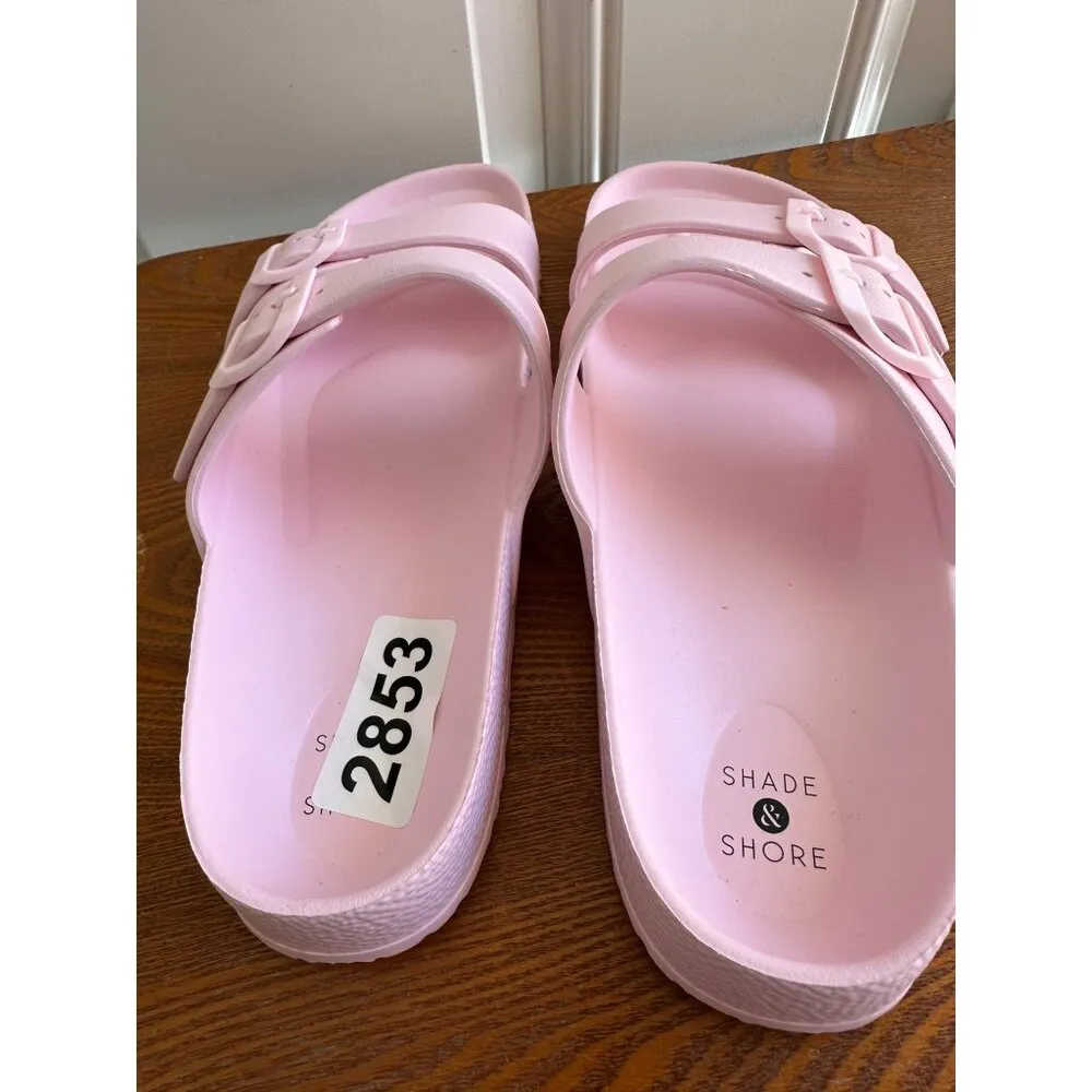 Shade & Shore Women's Double Strap Sandals Pink Size 10 Sku 2853 - Image 9