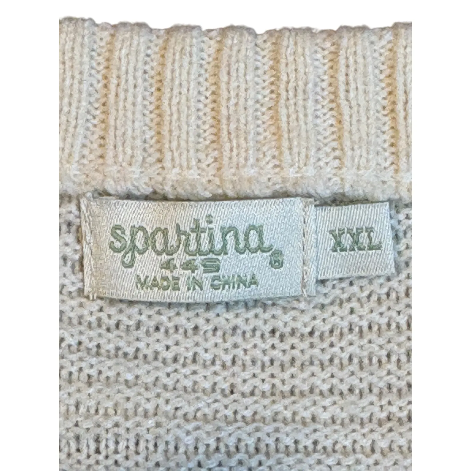 Spartina 449 Cream V Neck Pullover Stripe Cashmere Blend Sweater Women Size XXL - Image 8