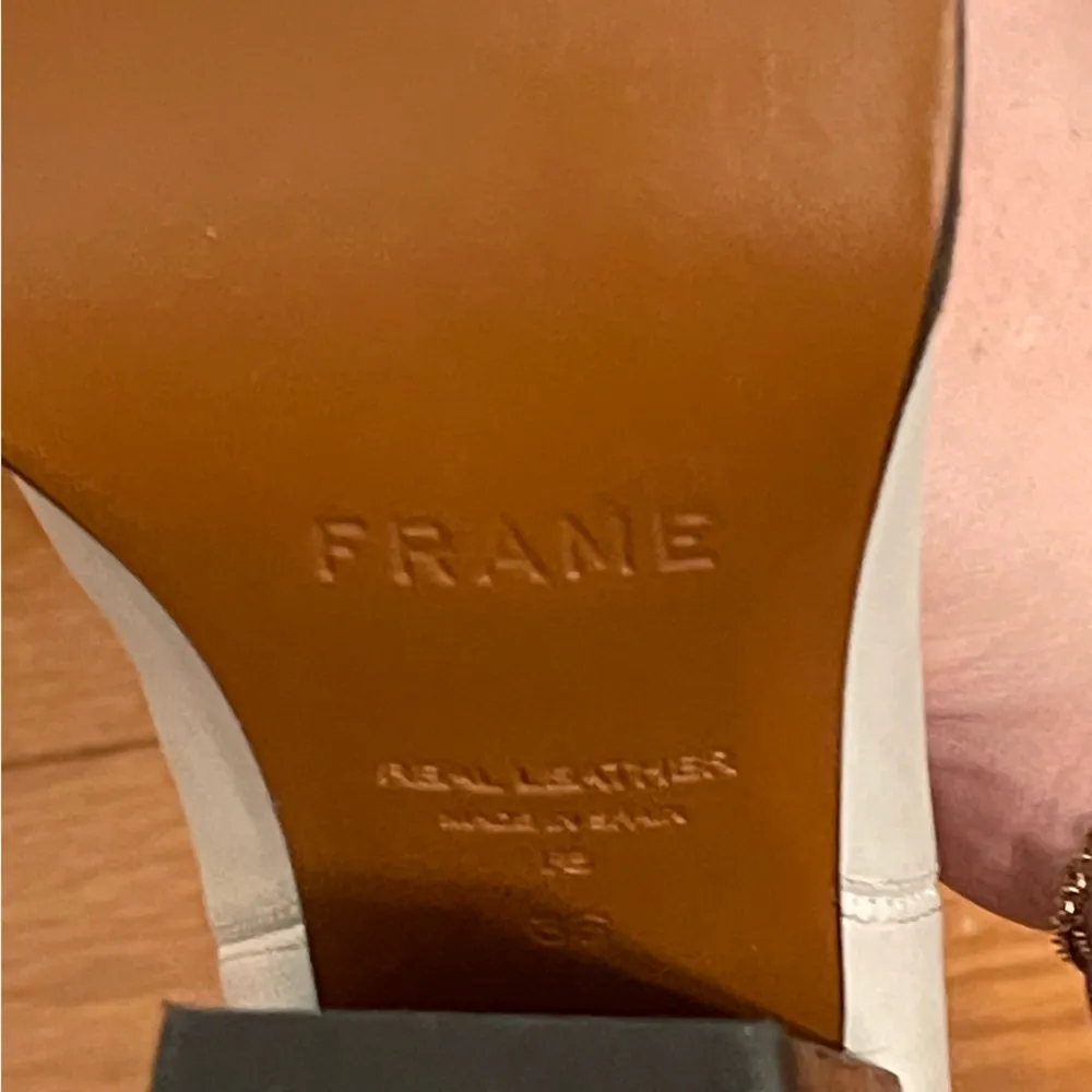 FRAME Le Manhattan White Western Boots Cowgirl Rodeo Pointy Block Heel - Image 9