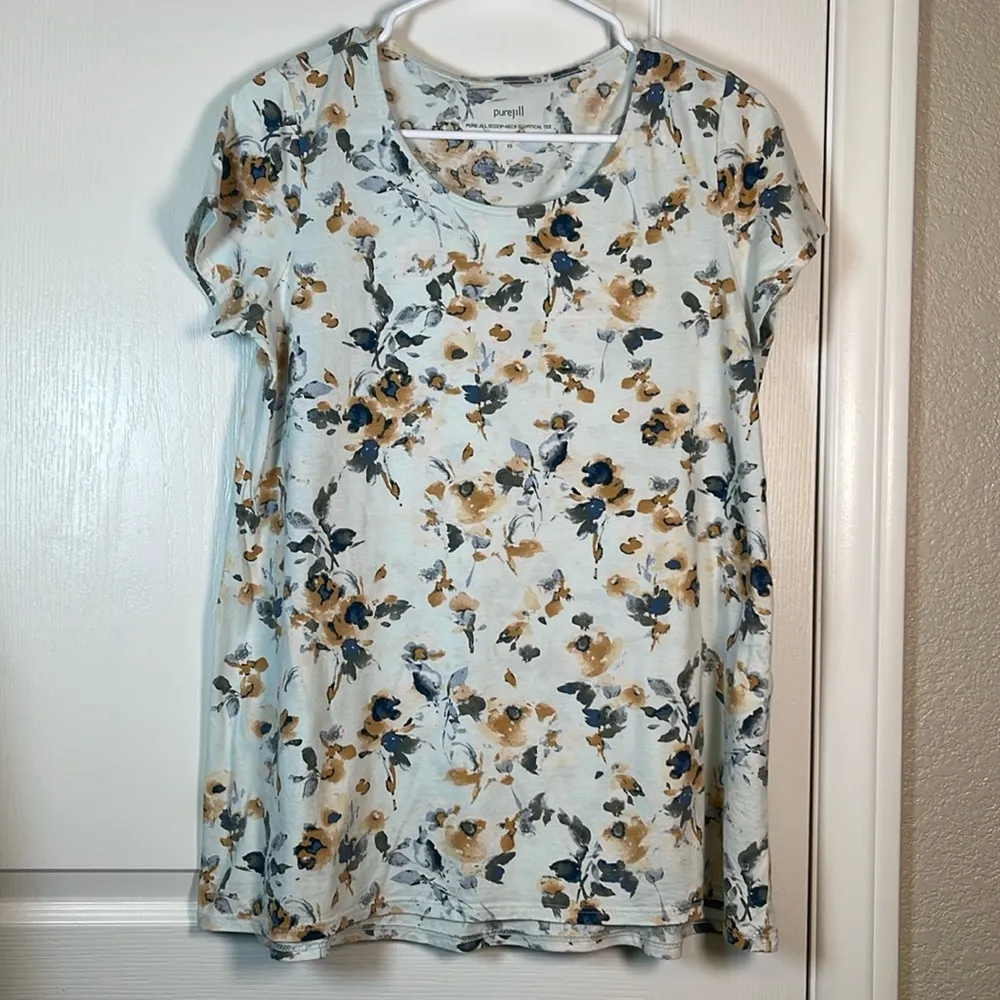 Purejill Pure Jill Scoop Neck Elliptical Shirt Blouse Size X - Image 2