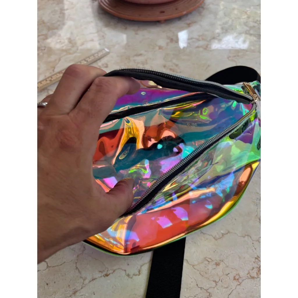 Holographic Iridescent Waist Bag With Adjustable Strap - Image 3