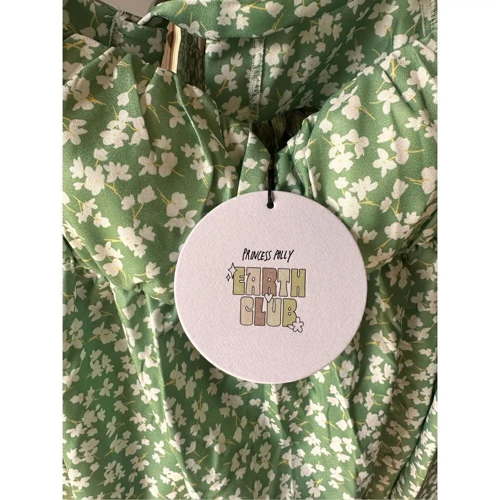 C59 Princess Polly NWT Let's Dance Mini Dress Green Floral Size 12 - Image 5