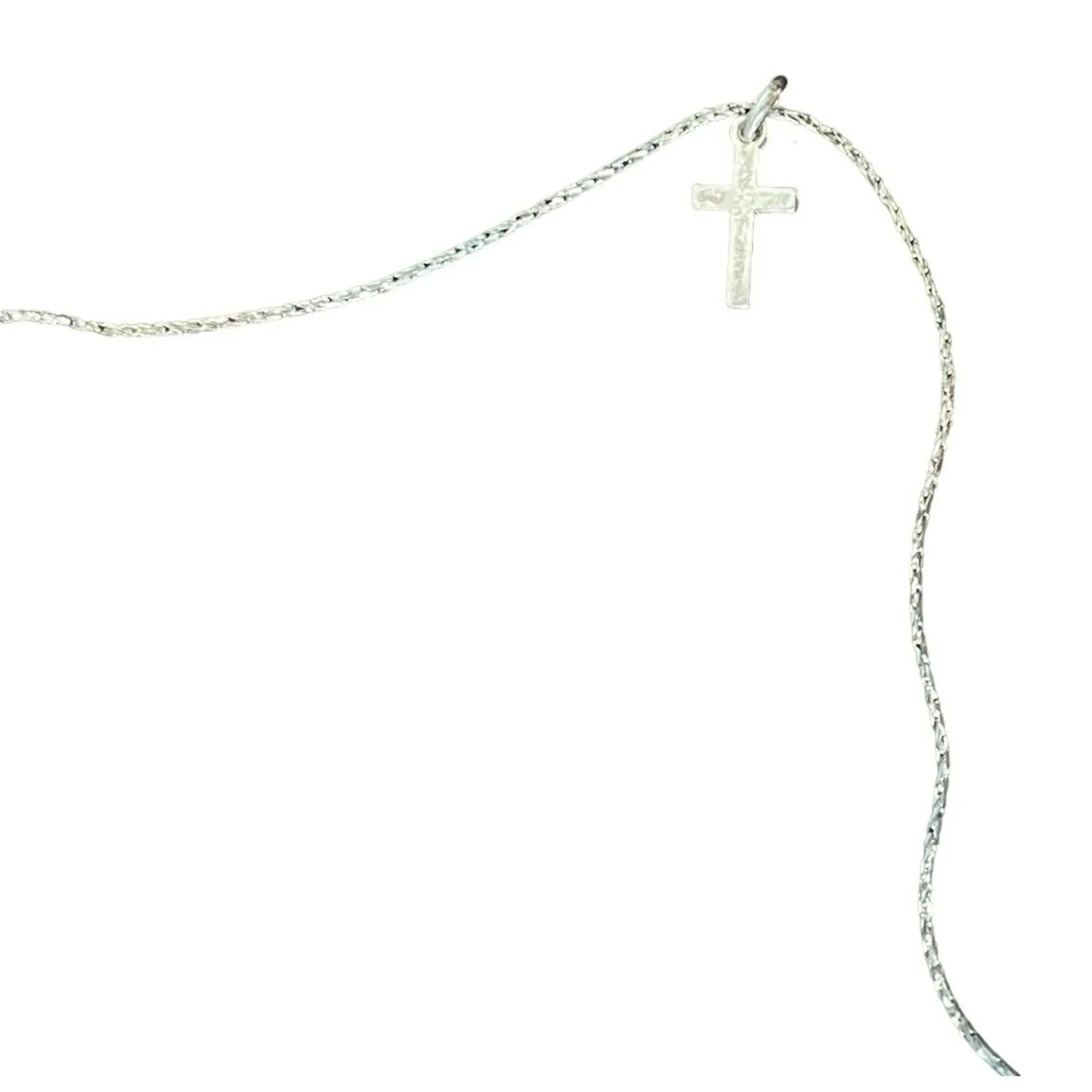Mia Fiore Cross w/ Stone Pendant‎ Necklace 925 Sterling Silver Italy Adjustable - Image 3