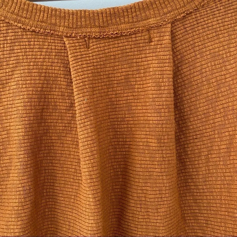We the Free Waffle Thermal Rust Orange Pleated XS - Image 7