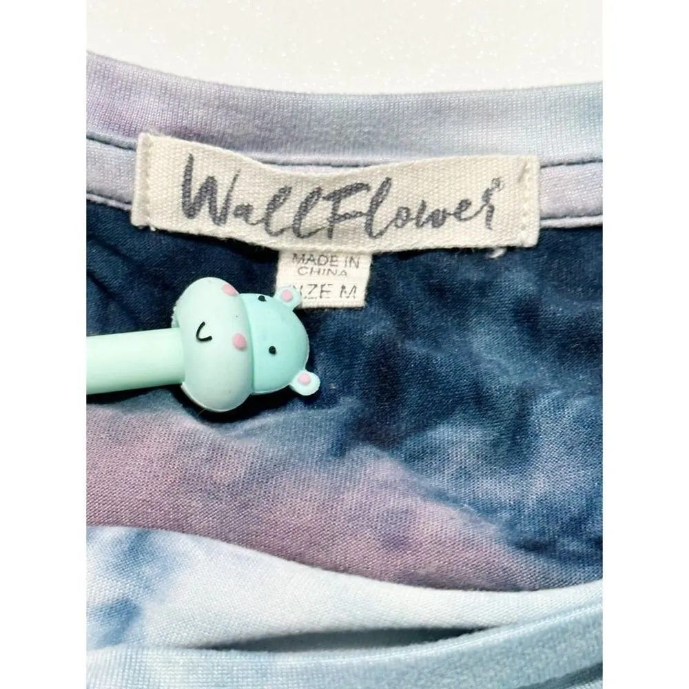 Wall Flower Women's Tie Dye Long Sleeve Tie Front Top Multi-Color Size‎ Medium - Image 2