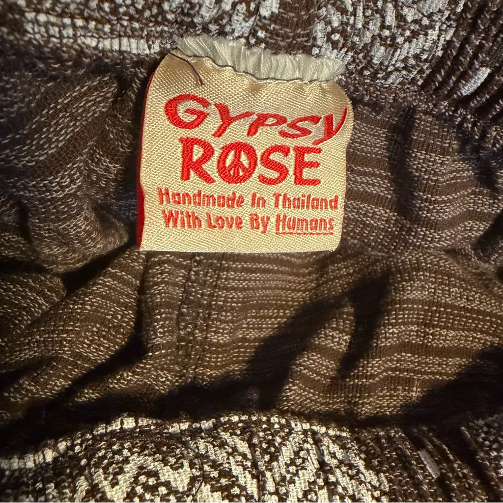 Gypsy Rose Handmade Thailand Cotton Boho patchwork Patterned Drawstring pants - Image 6