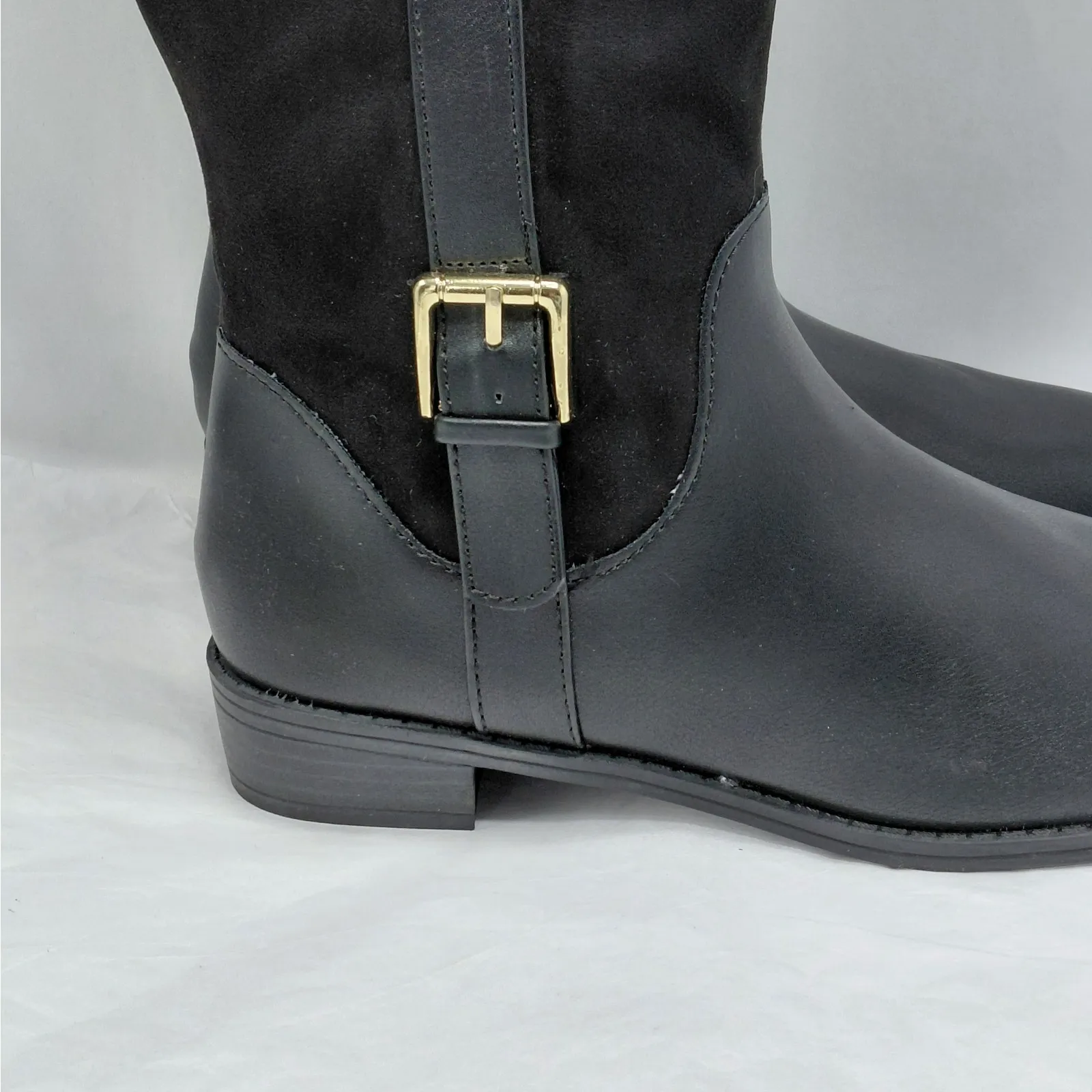 Karen Scott Womens Knee High Riding Boots 6M Black Western Buckle Equestrian - Image 6