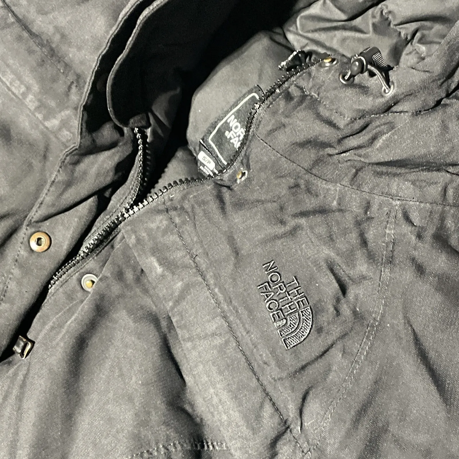 THE NORTH FACE PARKA Black GOOSE DOWN Quilted Puffer Coat Women's SZ S Hooded - Image 5