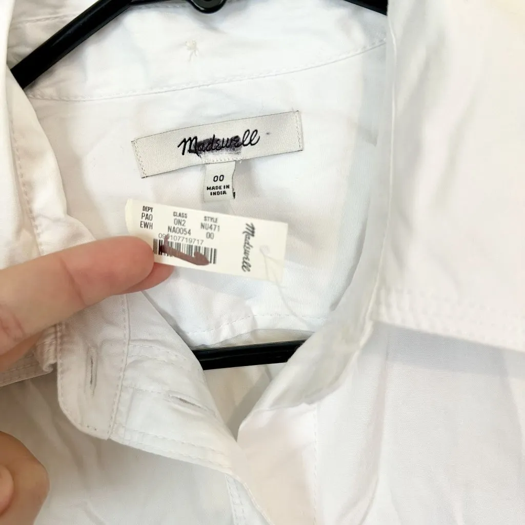 NWT Madewell Utility-Pocket Button-Up Shirt in Eyelet White - Size: 00 (XXS) - Image 3