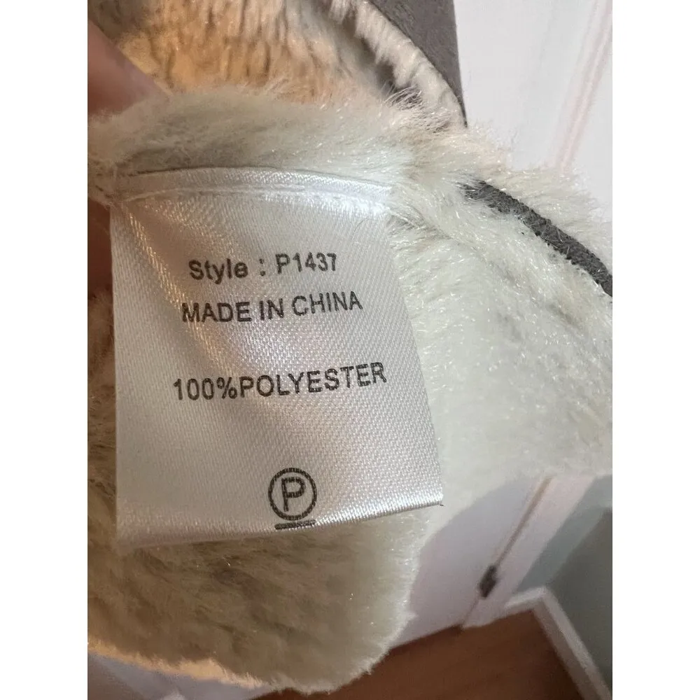 Madison & Lola Women’s Faux Shearling Vest XS Brown Sherpa Lined Open Front NWT - Image 5