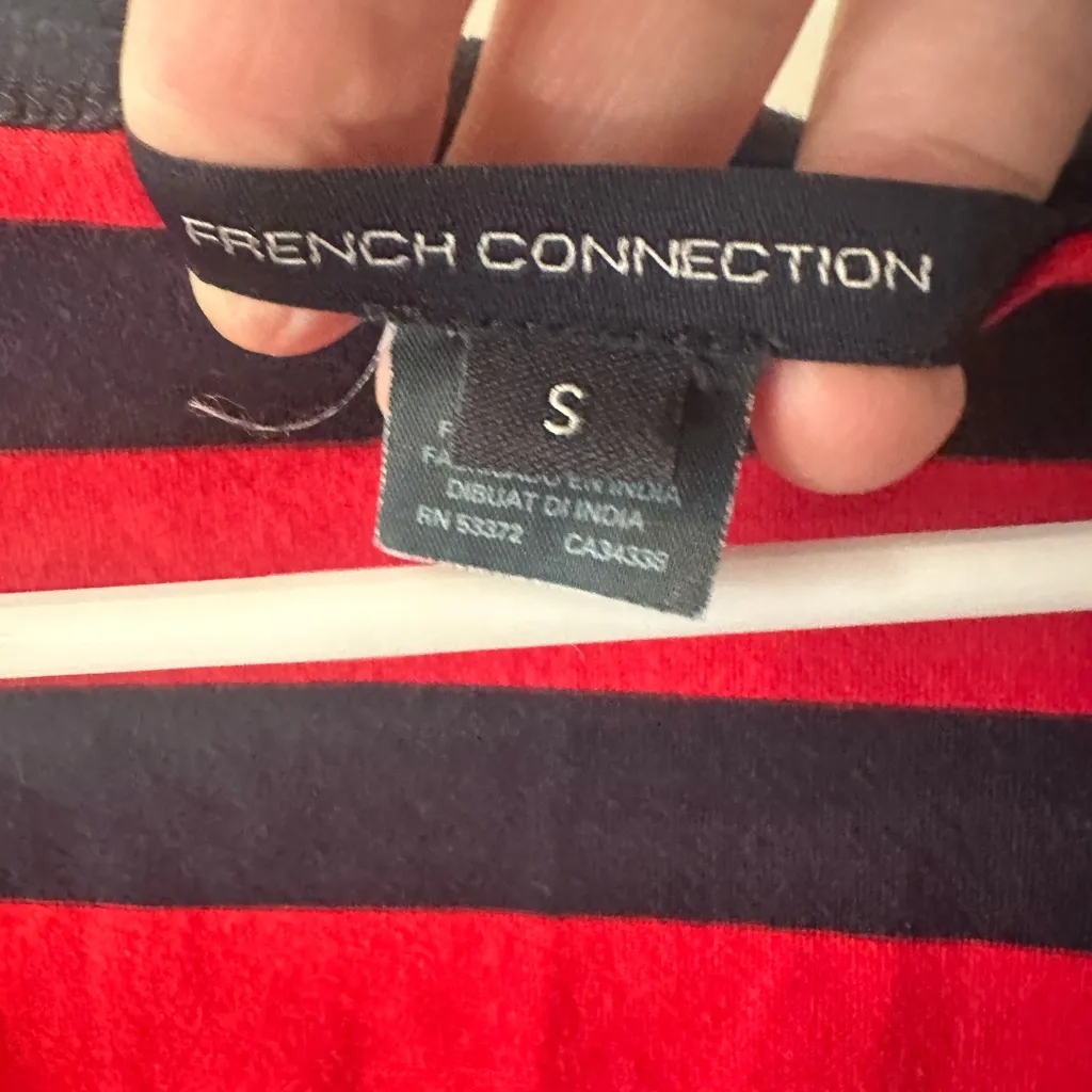 Red and Navy French Connection top size S - Image 2