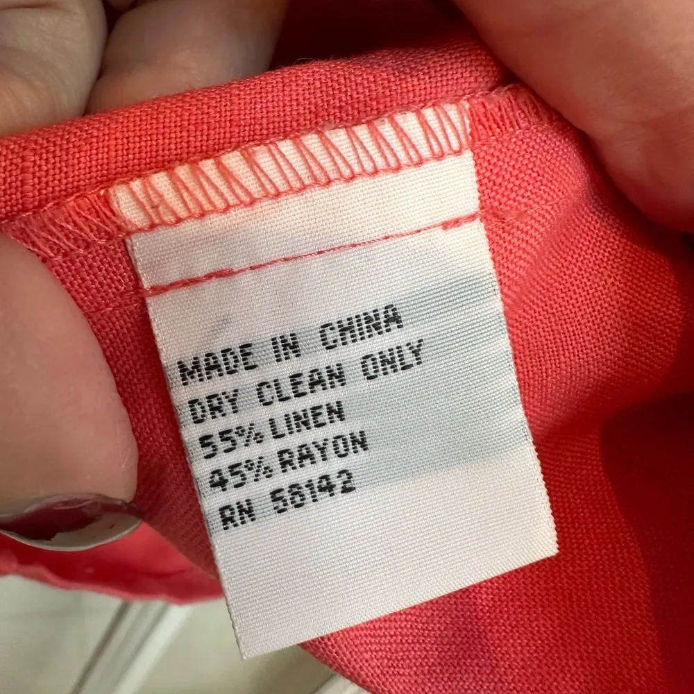 Talbots Salmon Coral Linen Blend Lightweight Blazer Jacket Plus Size 20 - Image 9