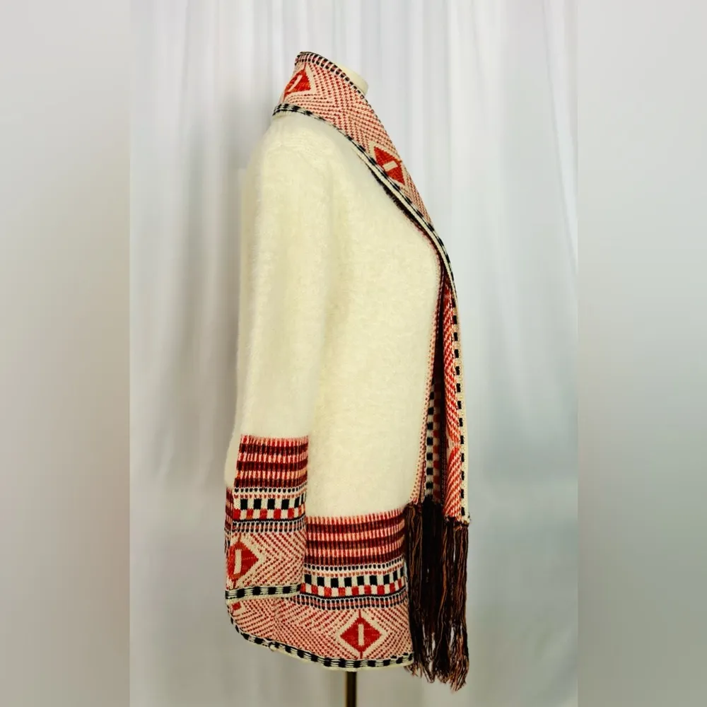 Maxsport Women's Long Cardigan Sweater Tribal or Aztec Pattern (681) Red Size M - Image 2