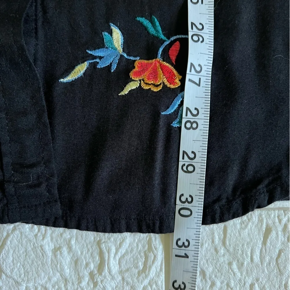 WOMAN Within floral embroidered long sleeve button down blouse size 14/16 M - Image 16