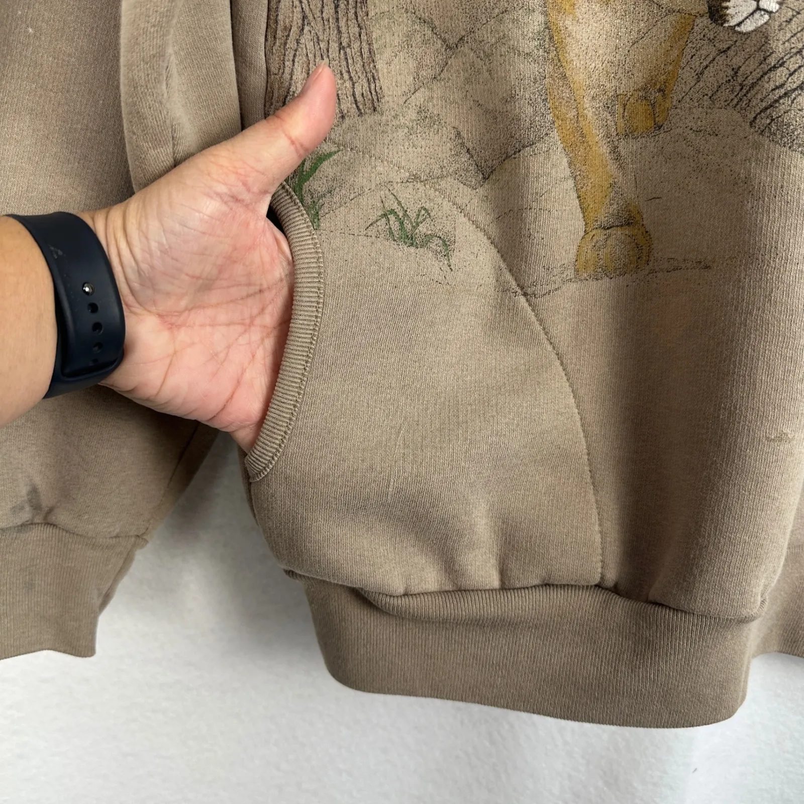 Vintage ColdwaterCreek Graphic Sweatshirt Mountain LionNature Taupe WomenMedium - Image 5