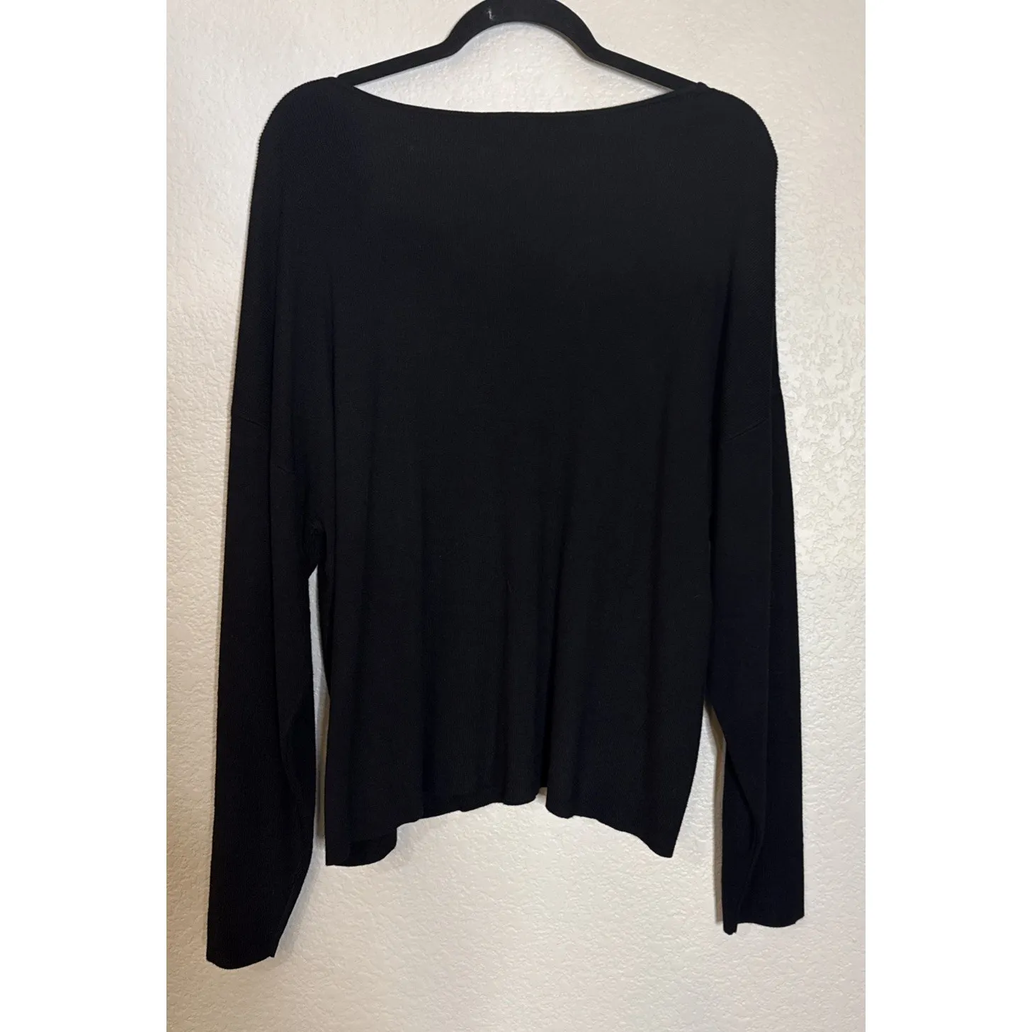 Silk & Salt Womens XXL Black V Neck Long Sleeve Sweater Capsule Minimalist NEW - Image 3