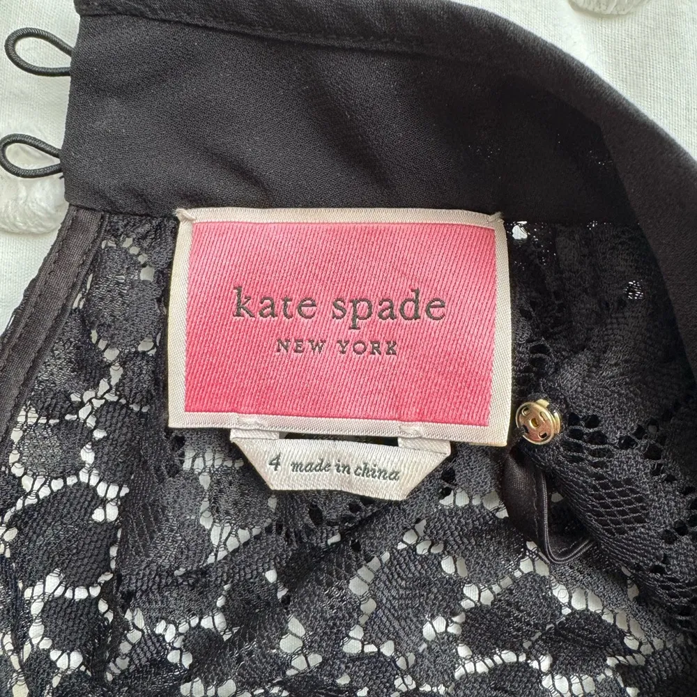 Kate Spade Flora Leopard Lace Mini Dress Black Size 4 - Image 10
