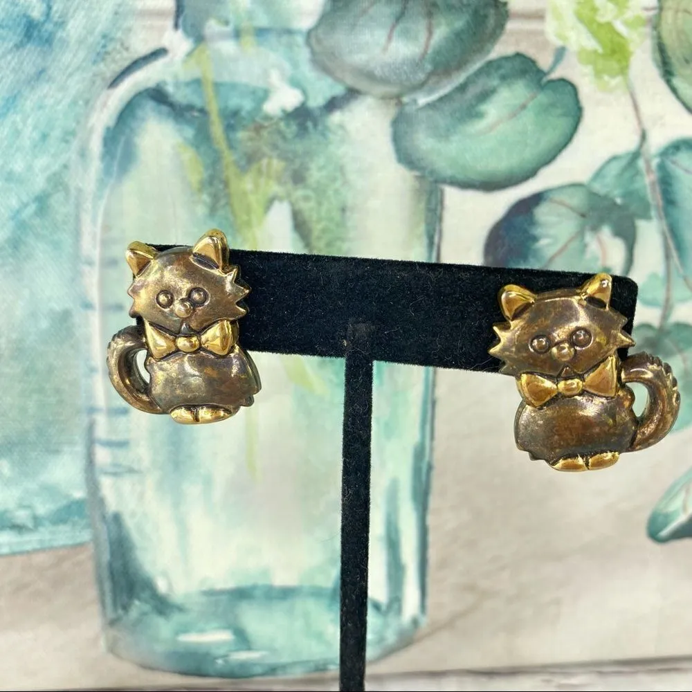 Vintage Bow Tie Kitties Earrings - Image 6