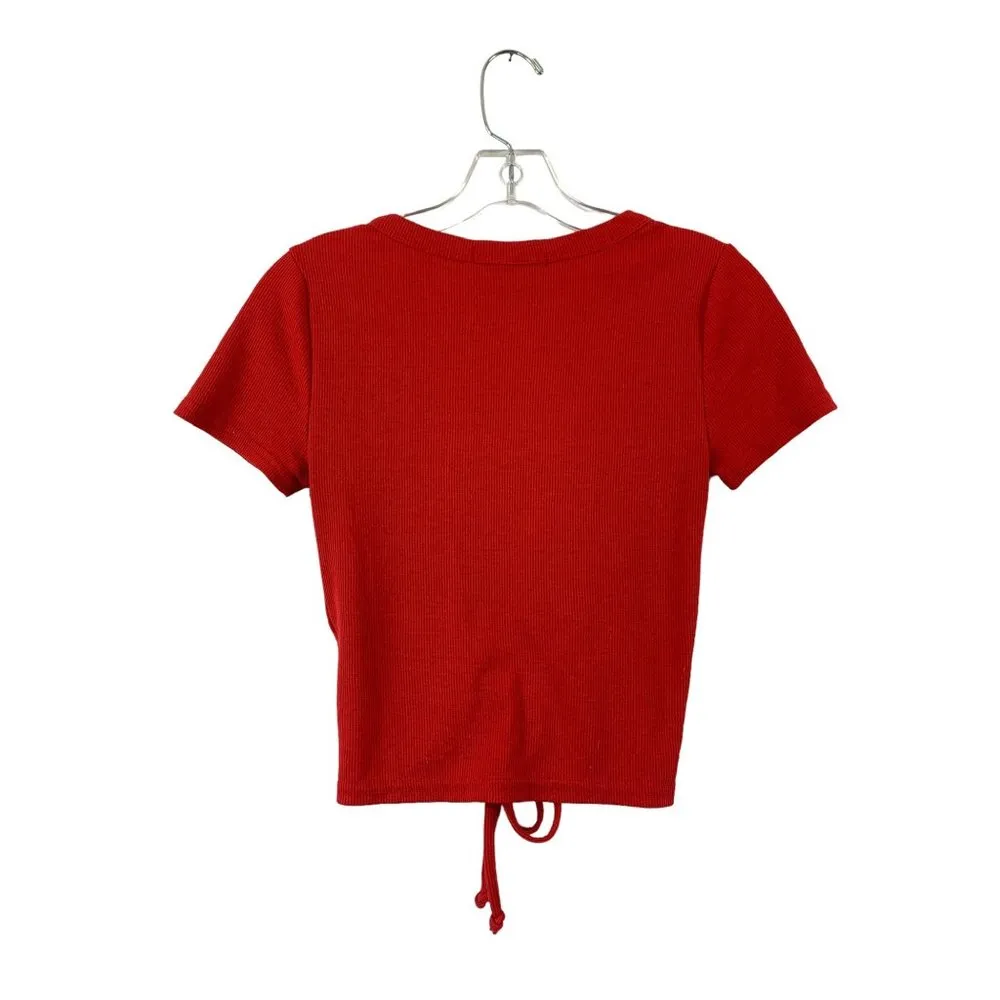 Faded Rose Women's Ruby Red Crop Top Size M - Image 2