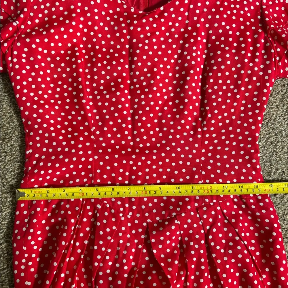 Vintage Red & White Polka Dot Dress Size undefined - Image 6