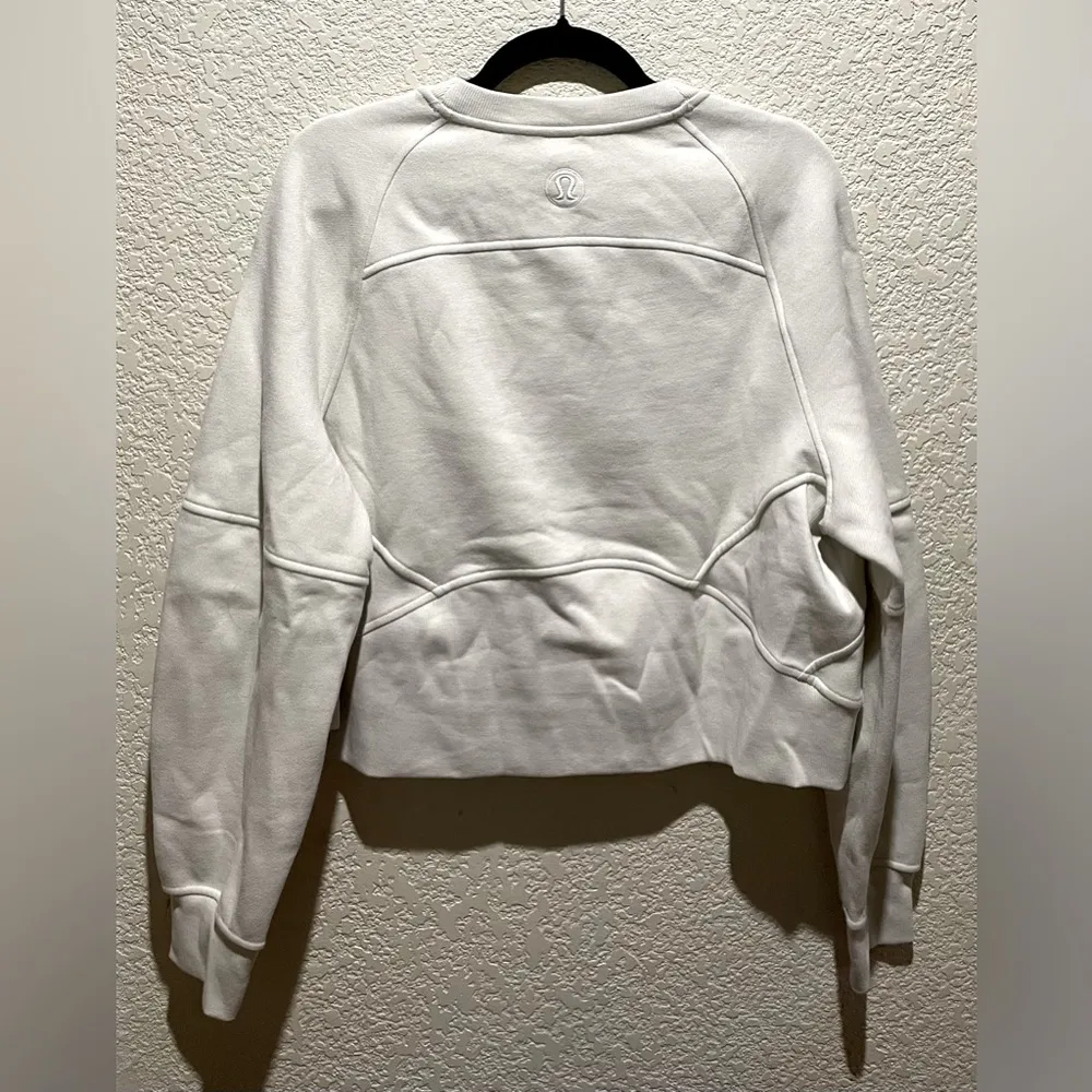 Lululemon NWT Scuba Oversized Pullover Wordmark Crewneck Bone Color Size M L - Image 9